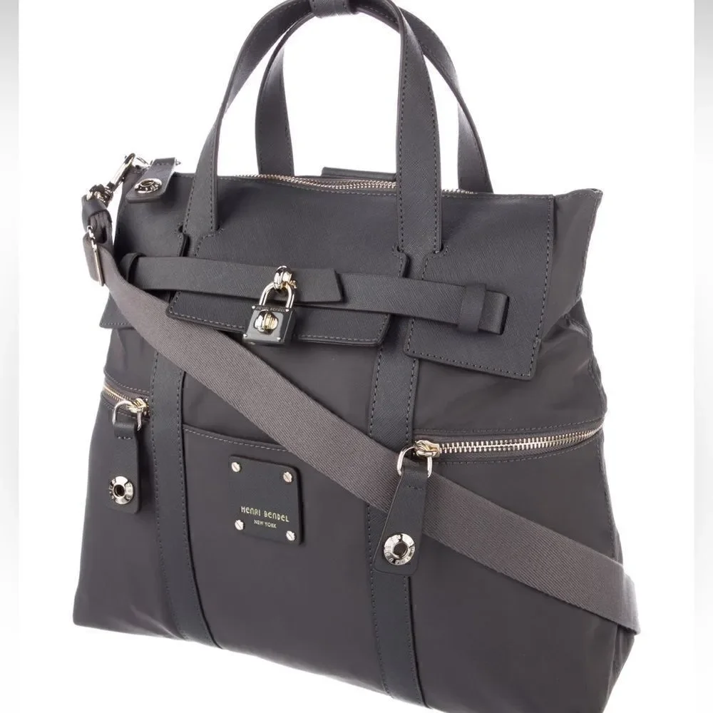 Henri Bendel Jetsetter Backpack/Bag - Large - Gray - NEW